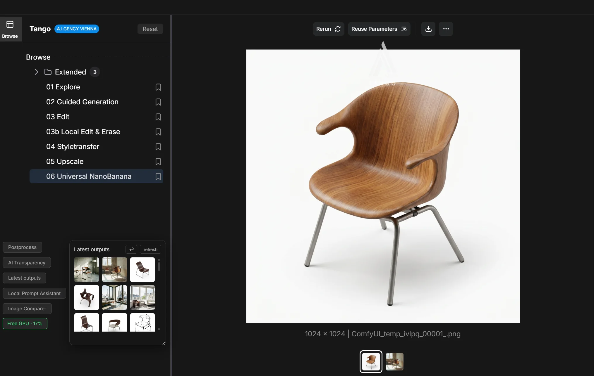 The chair taken out of the picture and set on white