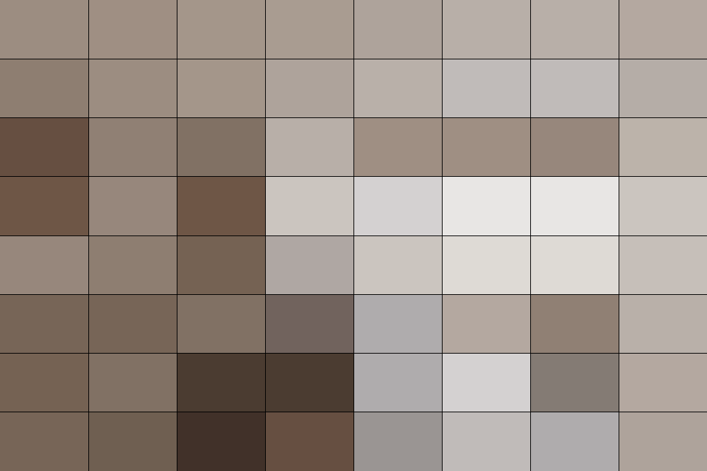 The room reduced to a grid of colour fields